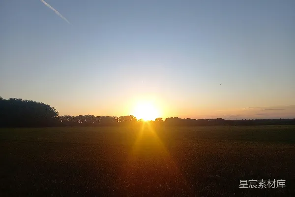 高清摄影 夕阳下的田野