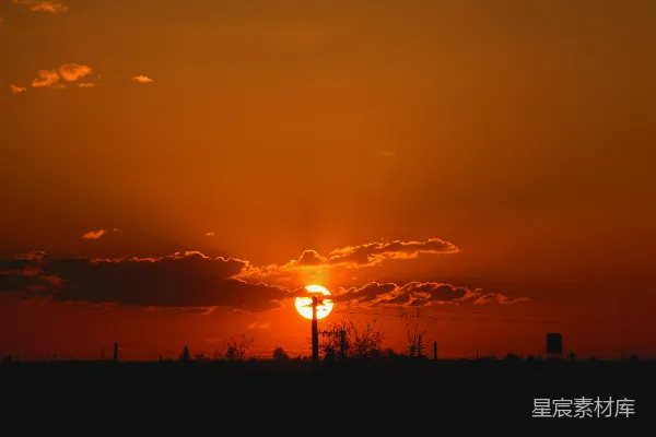 高清摄影 夕阳下的宁静乡村