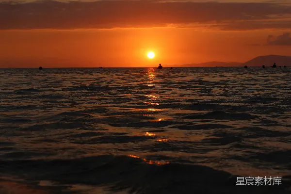 高清摄影 夕阳下的海景