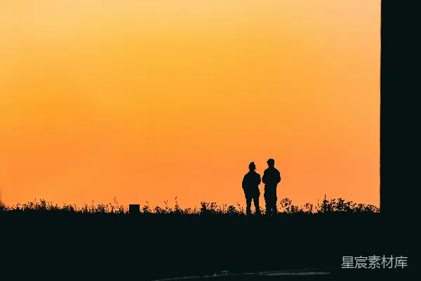 高清摄影 夕阳下的剪影