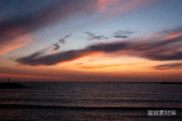 高清摄影 夕阳下的海洋