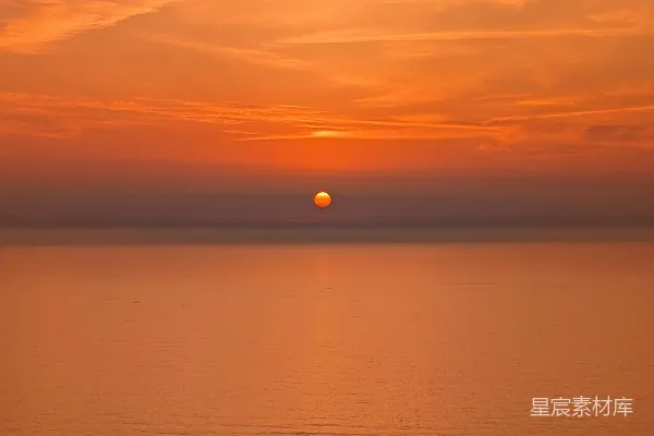 高清摄影 海平面上的夕阳