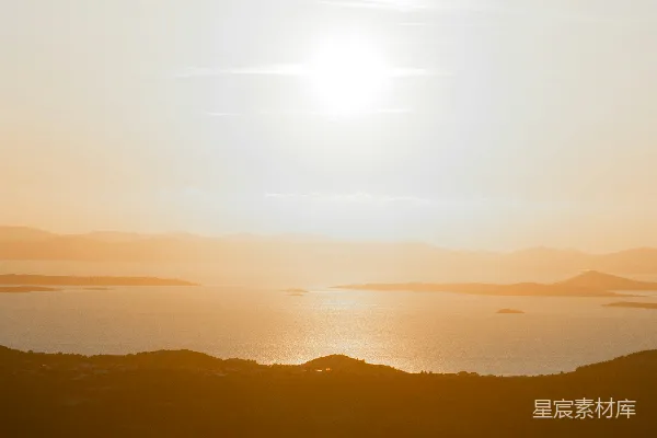 高清摄影 日落时分的宁静海岸线