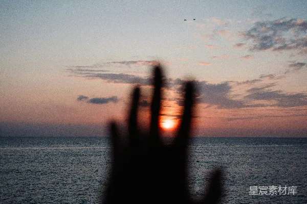 高清摄影 夕阳下的手势