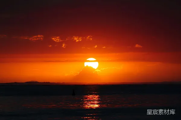 高清摄影 夕阳下的海景