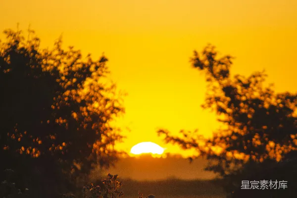 高清摄影 夕阳下的宁静田园
