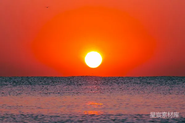 高清摄影 海平面上的夕阳