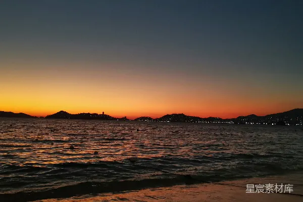 高清摄影 黄昏时分的海滩
