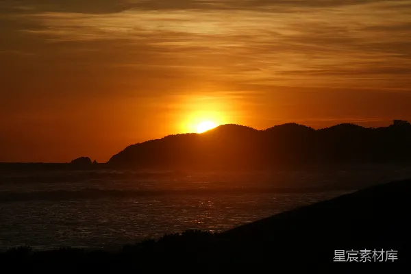高清摄影 日落时分的海岸线