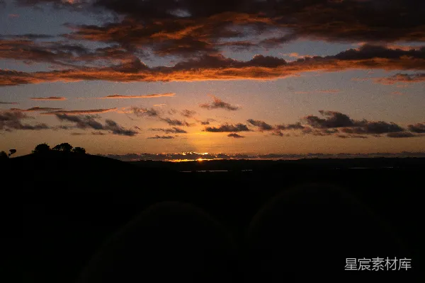 高清摄影 夕阳下的宁静田园
