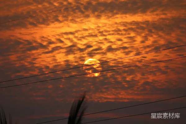高清摄影 橙色天空中的夕阳