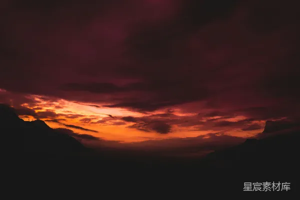 高清摄影 暮色山峦