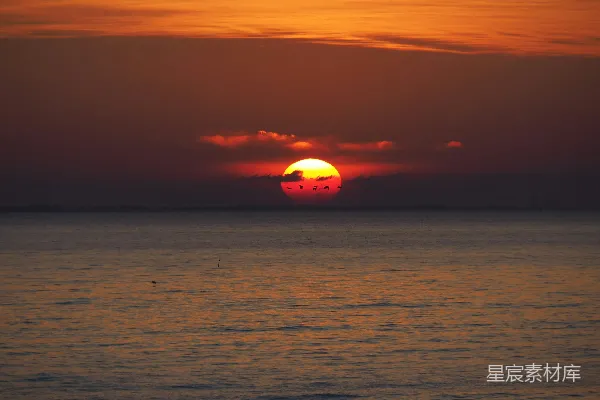高清摄影 海平面上的夕阳