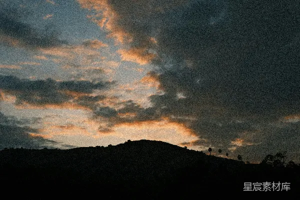 高清摄影 夕阳下的山景