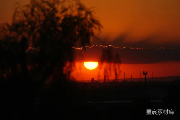 高清摄影 工业夕阳剪影