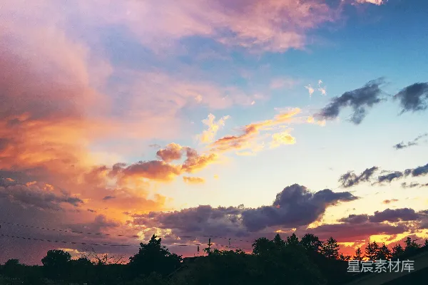高清摄影 夕阳下的云彩