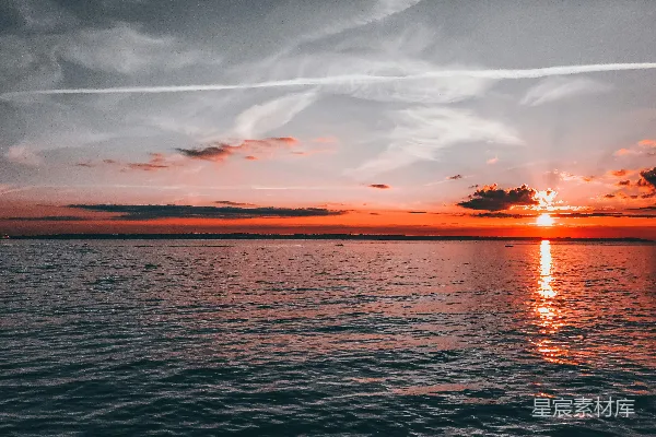 高清摄影 日落时的宁静海景
