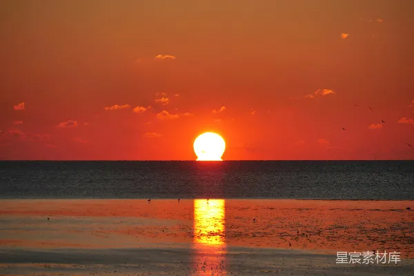 高清摄影 海平面上的夕阳