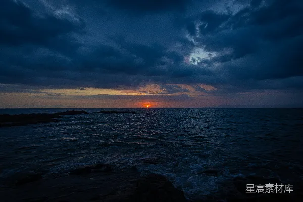 高清摄影 海上的日落