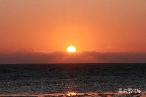 高清摄影 海平面上的日落