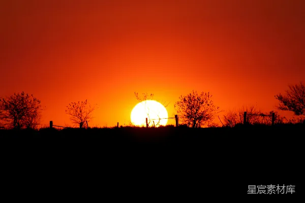 高清摄影 夕阳下的宁静田野