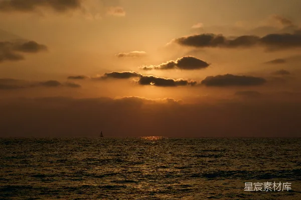 高清摄影 海上的夕阳