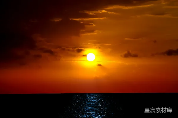 高清摄影 海平面上的日落