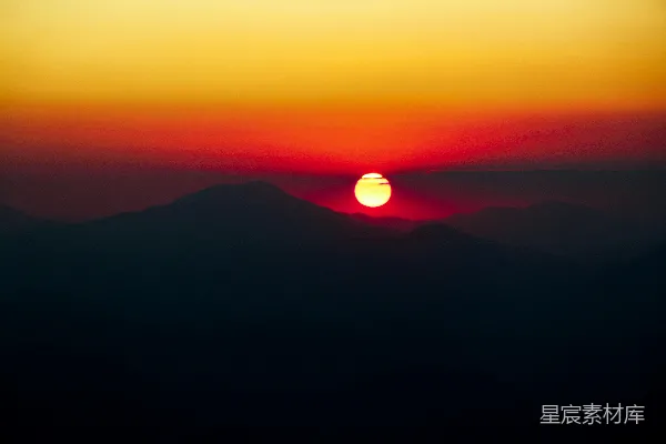 高清摄影 山峦日落