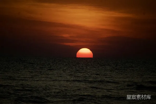 高清摄影 海平面上的夕阳