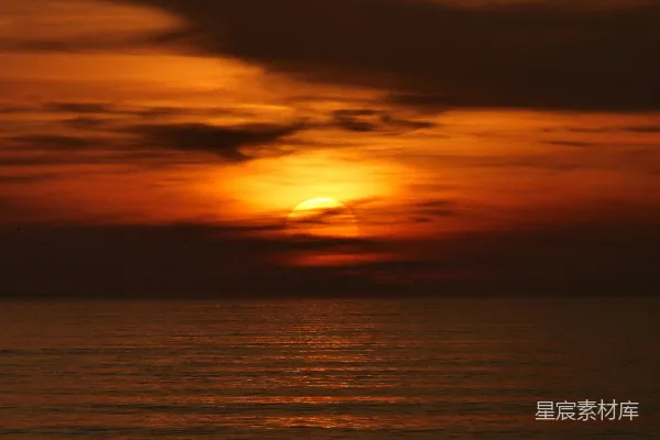 高清摄影 海面的日落