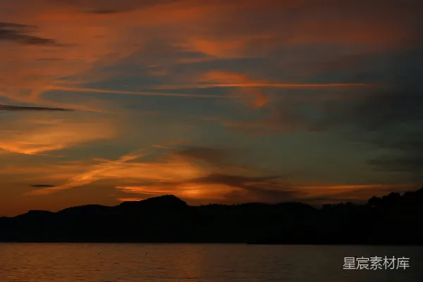 高清摄影 夕阳下的宁静海景