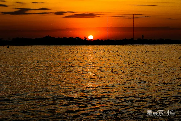 高清摄影 夕阳下的宁静湖景