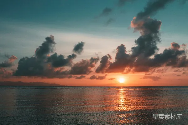 高清摄影 海天一色的夕阳