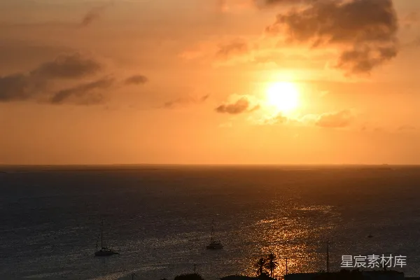 高清摄影 日落时的宁静海景