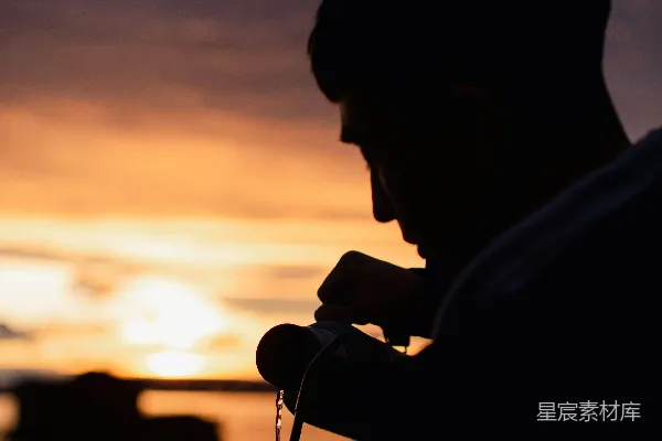 高清摄影 夕阳下的茶时光