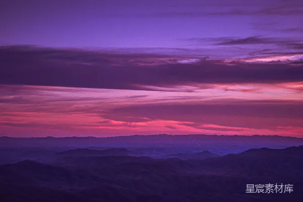 高清摄影 日落时分的山峦