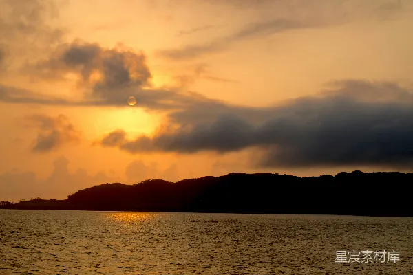 高清摄影 日落时分的宁静海岸