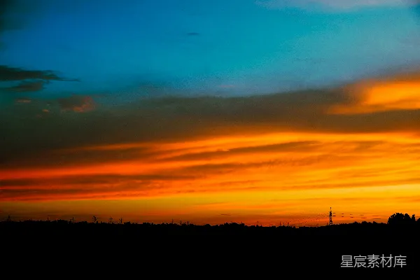 高清摄影 夕阳下的宁静天空