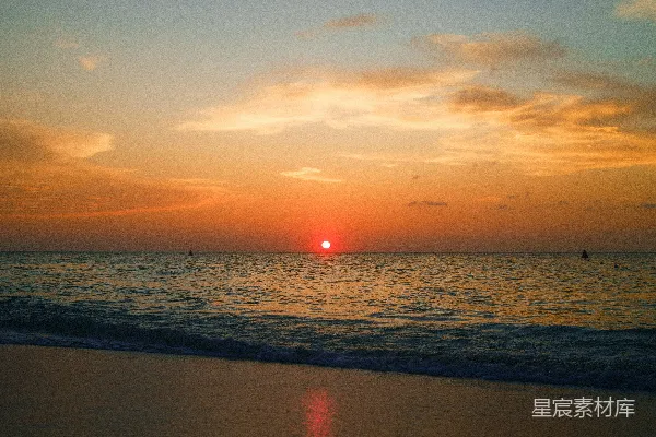 高清摄影 夕阳下的海景
