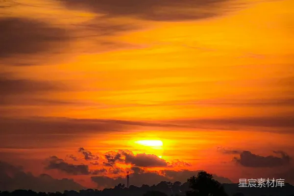 高清摄影 夕阳余晖下的宁静自然