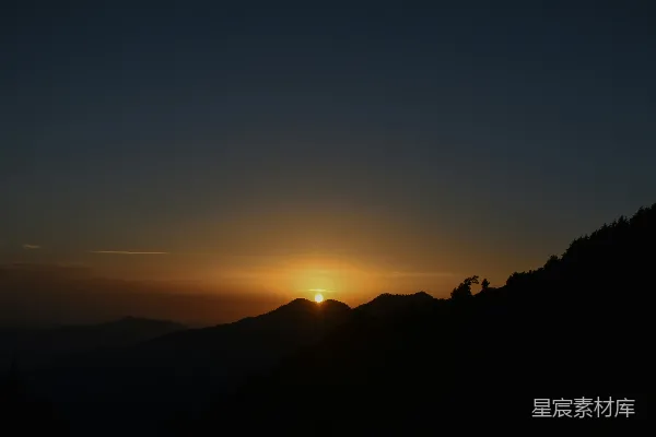 高清摄影 日落山影