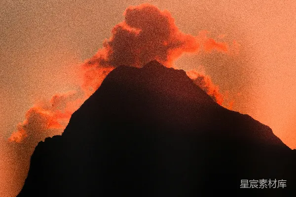 高清摄影 火山喷发的剪影