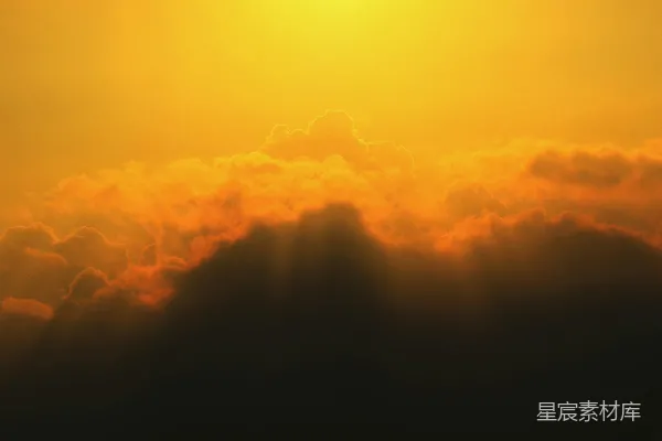 高清摄影 夕阳余晖中的云海