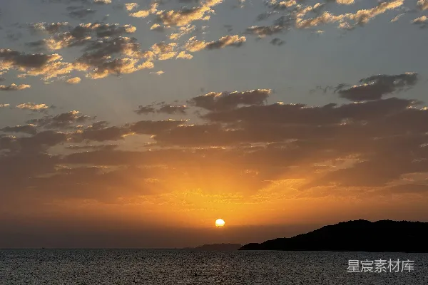 高清摄影 夕阳下的宁静海景