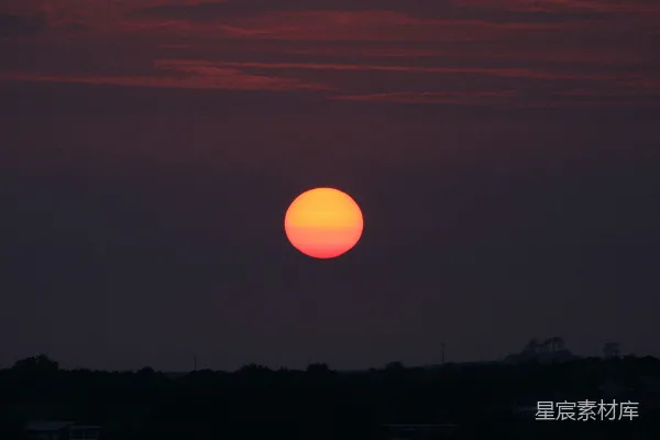 高清摄影 夕阳下的城市剪影
