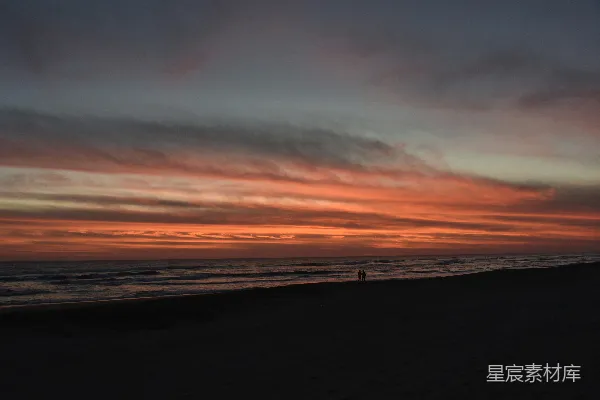高清摄影 黄昏时分的海滩