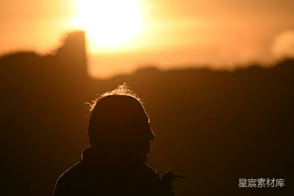 高清摄影 夕阳下的剪影