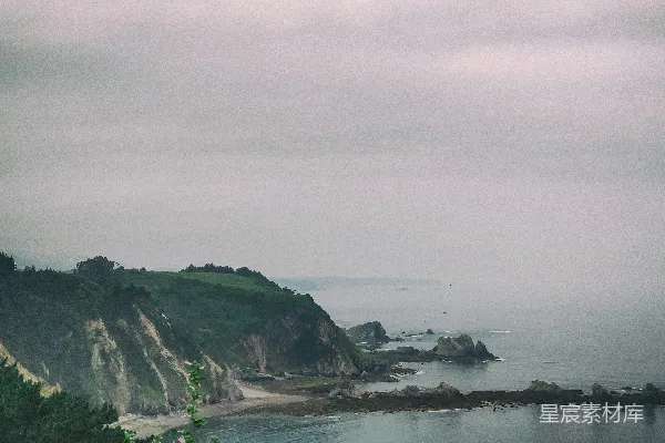 高清摄影 雾蒙蒙的海岸线
