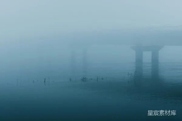 高清摄影 雾中静谧的桥