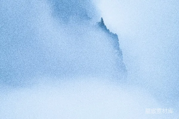 高清摄影 雾中孤峰